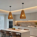 Lámpara Colgante Decorativa 1Xe27-40W Acabado Black/Ratan.