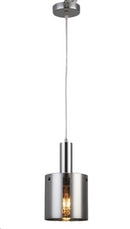 Lámpara Colgante Decorativa 1Xe27-60W (No Incluido)  Acabado Cromo / Metal Vidrio.