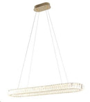 Lámpara Colgante De K9 Con Luz Led 55W Acabado Cristal + Dorado.