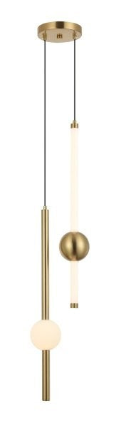 LAMPARA COLGANTE DECORATIVA LED 15W CCT, 30K,40K,60K ACABADO GOLDEN ACRILICO/ METAL