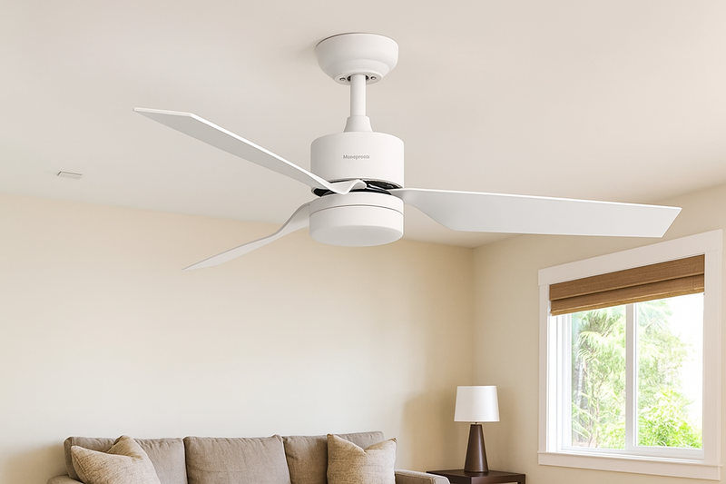 ABANICO DE TECHO ANNISTON 52" BLANCO MATTE CON LUZ LED 20W CONTROL REMOTO