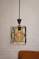 LÁMPARA DE TECHO COLGANTE DECORATIVA 1XE27-40W,110-240V, 50-60HZ, GRADO DE PROTECCION IP20, ACABADO NEGRO + CUERDA.