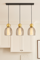 LÁMPARA DE TECHO COLGANTE DECORATIVA LED 9W, INTERRUPTOR PARA AJUSTE DE TONALIDAD DE LUZ CCT 30K, 40K,60K, 110-240V, 50-60HZ, ACABADO NEGRO + DORADO.