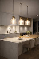 Lámpara Colgante Decoractiva Con Luz Led 3W Acabado Golden Black/ Metal Vidrio