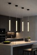 Lámpara Colgante Decorativa Con Luz Led 6W Acabado Black/ Acrílico Die Cast Aluminum.