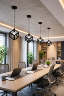 Lámpara colgante decorativa 1xe27-40w (no incluido) acabado black/metal.