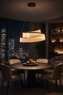 Lámpara Colgante Decorativa Con Luz Led 40W Cabado Coffee/Metal Acrílico.