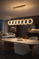 Lámpara Colgante Decorattiva Con Luz Led 35W Acabado Dorado.