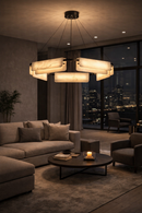 Lámpara Colgante Decorativa Con Luz Led 80W Acabado Negro.