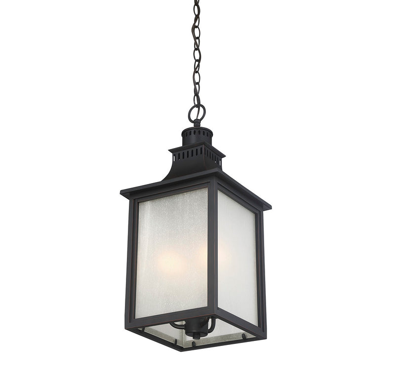 Three Light Hanging Lantern<br /><span style="color:#4AB0CE;">Entrega: 4-10 dias en USA</span><br /><span style="color:#4AB0CE;font-size:60%;">PREGUNTE POR ENTREGA EN PANAMA</span><br />Collection: Monte Grande<br />Finish: English Bronze