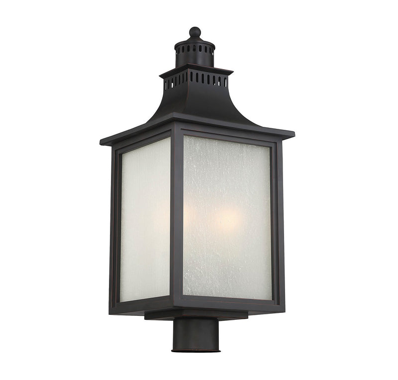 Three Light Post Lantern<br /><span style="color:#4AB0CE;">Entrega: 4-10 dias en USA</span><br /><span style="color:#4AB0CE;font-size:60%;">PREGUNTE POR ENTREGA EN PANAMA</span><br />Collection: Monte Grande<br />Finish: English Bronze
