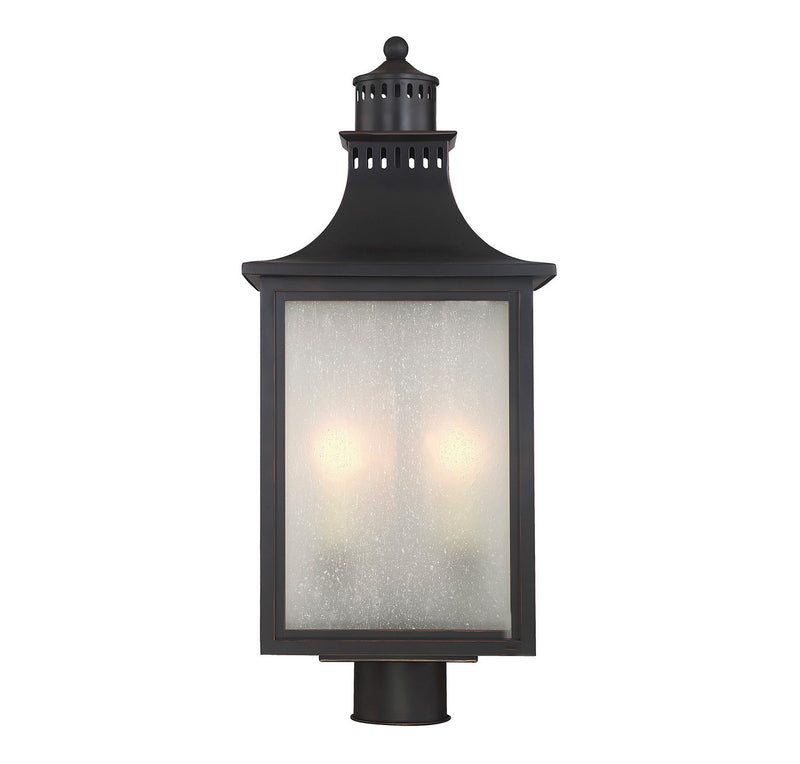 Three Light Post Lantern<br /><span style="color:#4AB0CE;">Entrega: 4-10 dias en USA</span><br /><span style="color:#4AB0CE;font-size:60%;">PREGUNTE POR ENTREGA EN PANAMA</span><br />Collection: Monte Grande<br />Finish: English Bronze