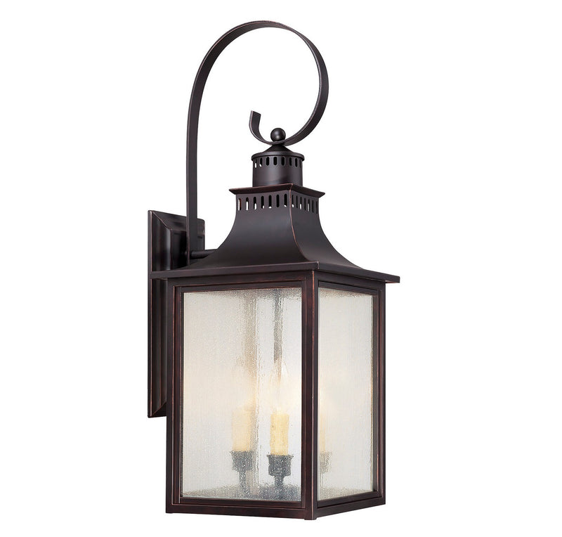 Three Light Wall Lantern<br /><span style="color:#4AB0CE;">Entrega: 4-10 dias en USA</span><br /><span style="color:#4AB0CE;font-size:60%;">PREGUNTE POR ENTREGA EN PANAMA</span><br />Collection: Monte Grande<br />Finish: English Bronze