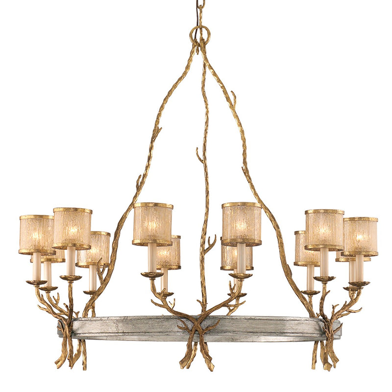 Corbett Lighting - 66-012-VGL/SSL - 12 Light Chandelier - Parc Royale - Vintage Gold Leaf