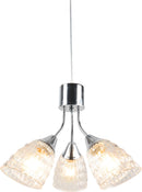 LÁMPARA DE TECHO COLGANTE 3XE24-40W (NO INCLUIDO) 110-240V/50-60HZ, PANTALLA VIDRIO CLEAR