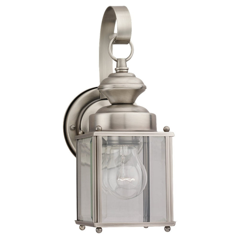 Generation Lighting. - 8456-965 - One Light Outdoor Wall Lantern - Jamestowne - Antique Brushed Nickel