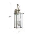 Two Light Outdoor Wall Lantern<br /><span style="color:#4AB0CE;">Entrega: 7-8 semanas en USA</span><br /><span style="color:#4AB0CE;font-size:60%;">PREGUNTE POR ENTREGA EN PANAMA</span><br />Collection: Jamestowne<br />Finish: Antique Brushed Nickel
