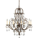 Eight Light Chandelier<br /><span style="color:#4AB0CE;">Entrega: 4-10 dias en USA</span><br /><span style="color:#4AB0CE;font-size:60%;">PREGUNTE POR ENTREGA EN PANAMA</span><br />Collection: Chateau<br />Finish: Mocha Bronze