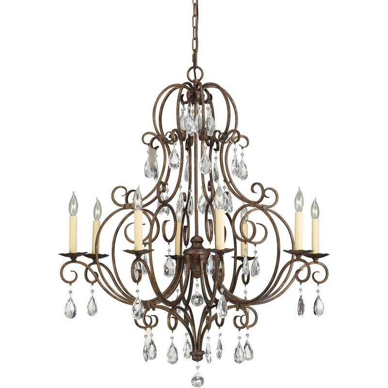 Eight Light Chandelier<br /><span style="color:#4AB0CE;">Entrega: 4-10 dias en USA</span><br /><span style="color:#4AB0CE;font-size:60%;">PREGUNTE POR ENTREGA EN PANAMA</span><br />Collection: Chateau<br />Finish: Mocha Bronze
