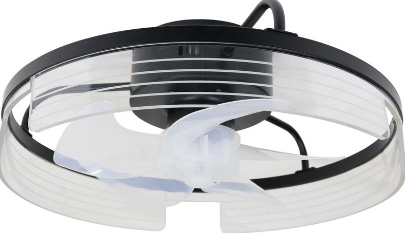ABANICO DE TECHO CON LUZ  Y CONTROL REMOTO 25W, EMITE 2000LM, OPCION PARA ELEGIR TONALIDAD DE LUZ CCT: 30K, 40K,60K, 110-240V, 50-60HZ, GRADO DE PROTECCION IP20, ACABADO NEGRO.
