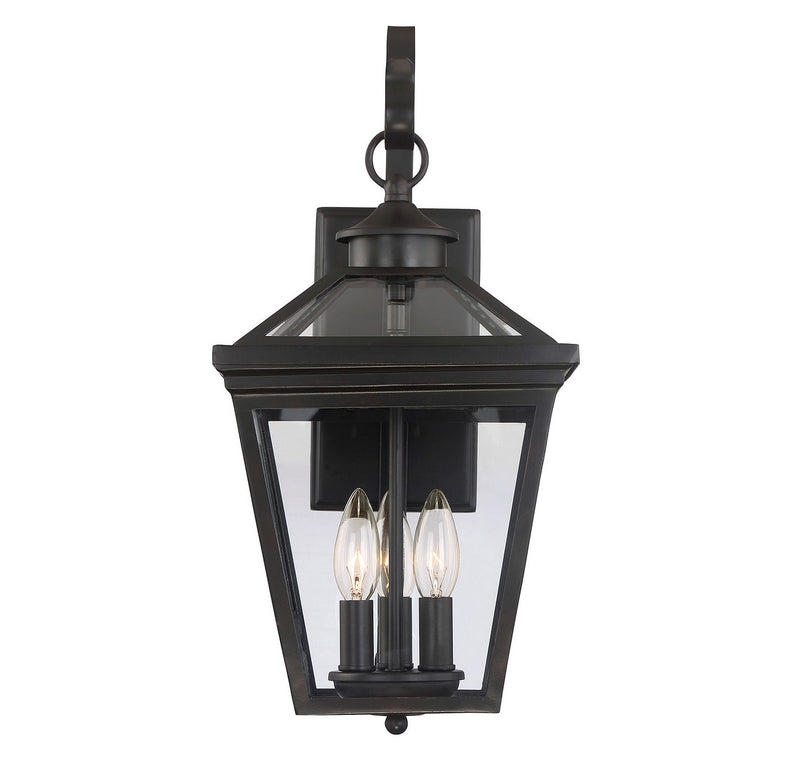 Three Light Wall Lantern<br /><span style="color:#4AB0CE;">Entrega: 4-10 dias en USA</span><br /><span style="color:#4AB0CE;font-size:60%;">PREGUNTE POR ENTREGA EN PANAMA</span><br />Collection: Ellijay<br />Finish: English Bronze