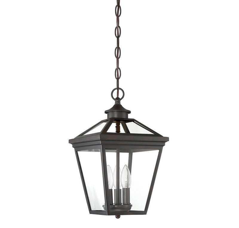 Three Light Hanging Lantern<br /><span style="color:#4AB0CE;">Entrega: 4-10 dias en USA</span><br /><span style="color:#4AB0CE;font-size:60%;">PREGUNTE POR ENTREGA EN PANAMA</span><br />Collection: Ellijay<br />Finish: English Bronze