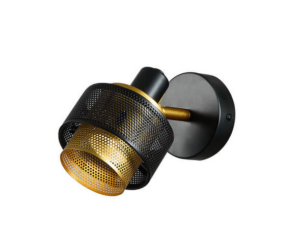 LAMPARA DE  PARED DECORATIVA 1XGU10-50W ACABADO BLACK GOLD MATE METAL