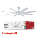 Abanico de techo 70'' decorativo blanco con luz led 30w control remoto.