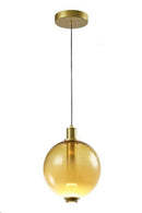 Lámpara De Techo Colgante Decorativa Led 9W 3000K 100-240V Acabado Amber + Dorado.
