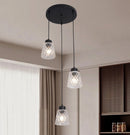 Lámpara De Techo Colgante Decorativa 3xE27-40W Acabado Negro.