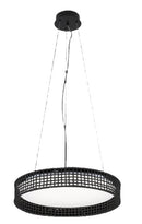 Lámpara Colgante Con Luz Led 38W Acabado Black /Ratan Acrílico.