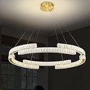 Lámpara De Techo Colgante K9 Con Luz Led 30W Acabado Golden/ Cristal.