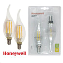 SET DE 2 FOCOS LED FILAMENTO E12 2W-EMITE 250LM, 2700K 100-130V/50-60HZ PF0.5 CRI80, NO DIMEABLE, MARCA HONEYWELL.