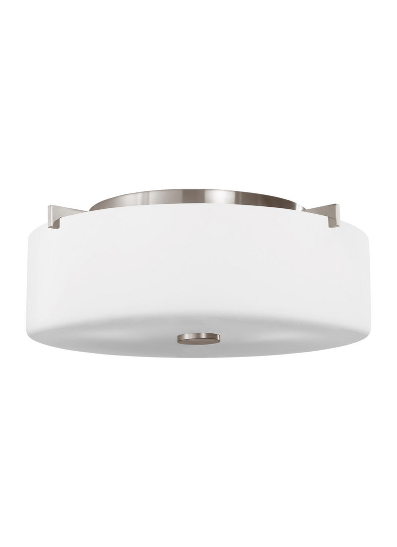 Generation Lighting - FM313BS - Two Light Flush Mount - Sunset Drive - Brushed Steel