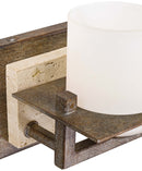 Minka-Lavery - 6461-273 - One Light Bath - Compositions - Aged Patina Iron w/Travertine Stone