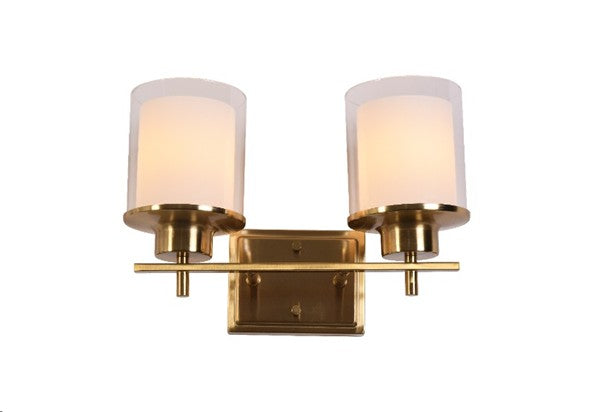 LÁMPARA DE PARED DECORATIVA 2XE27-40W (NOINCLUIDO), ACABADO GOLDEN/METAL VIDRIO.