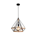 LÁMPARA DE TECHO COLGANTE DECORATIVA 1XE27-40W,110-240V, 50-60HZ, GRADO DE PROTECCION IP20, ACABADO NEGRO + CUERDA.