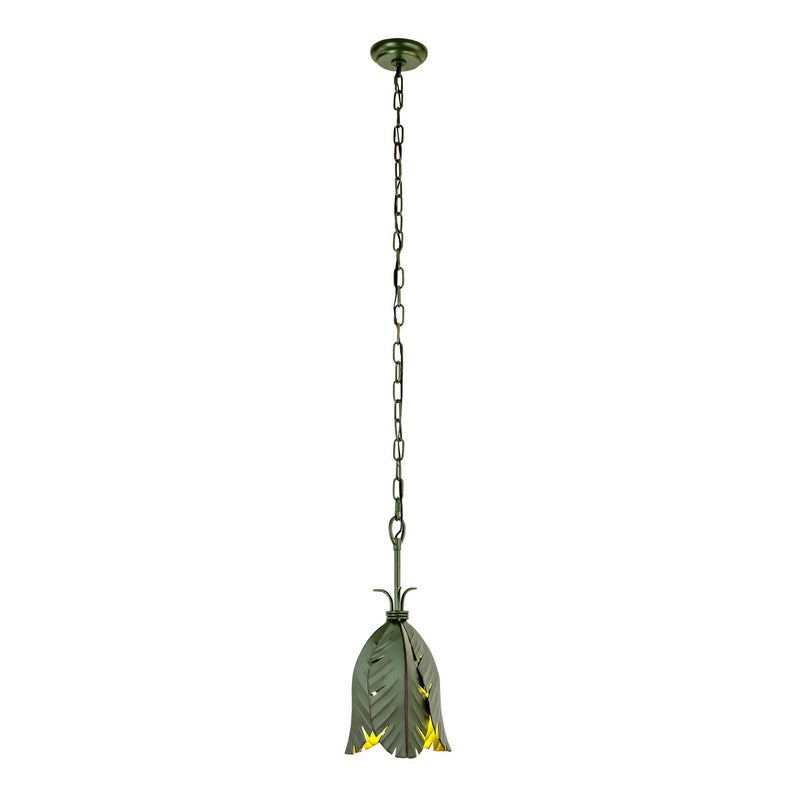One Light Mini Pendant<br /><span style="color:#4AB0CE;">Entrega: 15-16 semanas en USA</span><br /><span style="color:#4AB0CE;font-size:60%;">PREGUNTE POR ENTREGA EN PANAMA</span><br />Collection: Banana Leaf<br />Finish: Banana Leaf