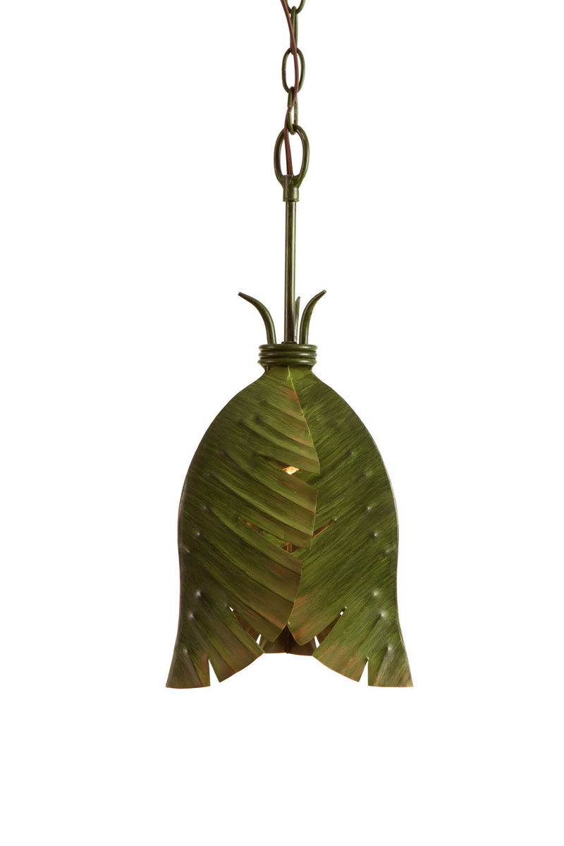One Light Mini Pendant<br /><span style="color:#4AB0CE;">Entrega: 15-16 semanas en USA</span><br /><span style="color:#4AB0CE;font-size:60%;">PREGUNTE POR ENTREGA EN PANAMA</span><br />Collection: Banana Leaf<br />Finish: Banana Leaf