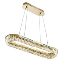 LÁMPARA DE CRISTAL K9 COLGANTE DECORATIVA LED 40W, INTERRUPTOR PARA AJUSTE DE TONALIDAD DE LUZ CCT 30K, 40K,60K, 110-240V, 50-60HZ, ACABADO DORADO.