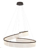 LÁMPARA COLGANTE DECORATIVA CON LUZ LED 55W TONALIDAD 3000K ACABADO COFFE / METAL ACRÍLICO..