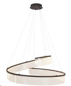 LÁMPARA COLGANTE DECORATIVA  MODERNA LED, 55W, TONALIDAD 3000K, 110-240V, 50-60HZ, GRADO DE PROTECCION IP20, ACABADO CAFE.