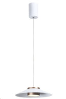 LÁMPARA COLGANTE DECORATIVA CON LUZ LED15W TONALIDAD 3000K ACABADO BLANCO + DORADOGOLDEN WHITE