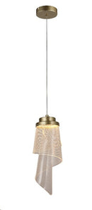 Lámpara Techo Colgante Decorativa Led 6W Acabado Dorado.