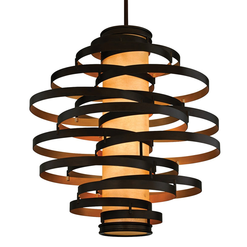 Corbett Lighting - 113-76-BRL/GL - Three Light Chandelier - Vertigo - Bronze And Gold Leaf