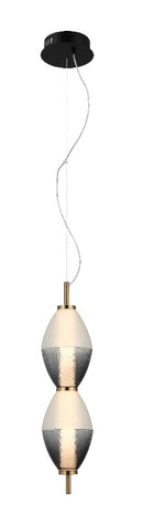 LÁMPARA DE TECHO COLGANTE DECORATIVA LED 16W, INTERRUPTOR PARA AJUSTE DE TONALIDAD DE LUZ CCT  30K, 40K,60K, 110-240V, ACABADO NEGRO + BRASS.