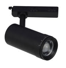 LÁMPARA SPOT DE RIEL LED CONMUTABLE: 20W-25 -30W, EMITE 2000LM-2500LM-3000LM, INTERRUPTOR PARA ELEGIR TONALIDAD DE LUZ CCT: 30K,40K,60K, ACABADO NEGRO.