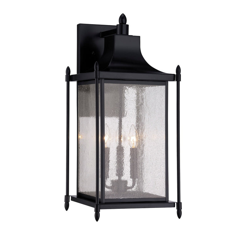 Three Light Wall Lantern<br /><span style="color:#4AB0CE;">Entrega: 4-10 dias en USA</span><br /><span style="color:#4AB0CE;font-size:60%;">PREGUNTE POR ENTREGA EN PANAMA</span><br />Collection: Dunnmore<br />Finish: Black