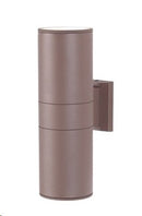 LÁMPARA DE PARED EXTERIOR DECORATIVA CON ILUMINACION UP&DOWN 2XE27 -PAR30-75W, 110-240V, ACABADO BRONCE.