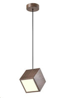 Lámpara De Techo Colgante Decorativa Led 12W 3000K 100-240V Acabado Madera Oscura.
